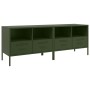Mobili TV 2 pz Verde Oliva 68x39x50,5cm Acciaio Laminato Freddo