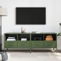 Mobili TV 2 pz Verde Oliva 68x39x50,5cm Acciaio Laminato Freddo