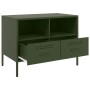Mobili TV 2 pz Verde Oliva 68x39x50,5cm Acciaio Laminato Freddo