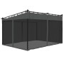 Gazebo con Pareti in Rete Antracite 4x3 m in Acciaio