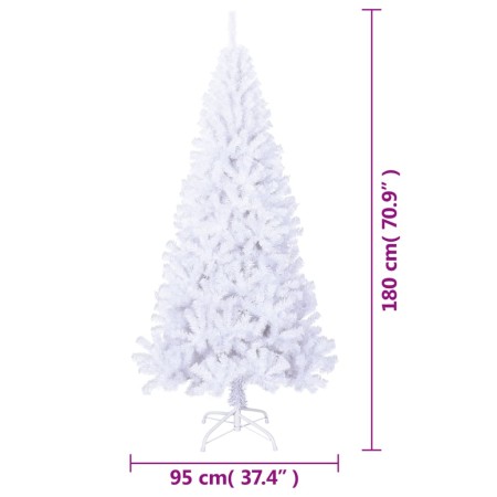 Albero di Natale Artificiale con Rami Spessi Bianco 180 cm PVC