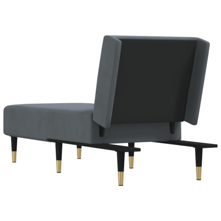 Chaise Longue in Velluto Grigio Scuro