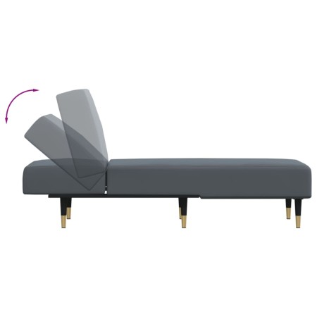 Chaise Longue in Velluto Grigio Scuro