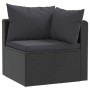 Set Divani da Giardino 9 pz con Cuscini in Polyrattan Nero