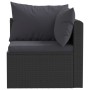 Set Divani da Giardino 9 pz con Cuscini in Polyrattan Nero