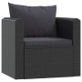 Set Divani da Giardino 9 pz con Cuscini in Polyrattan Nero