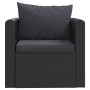 Set Divani da Giardino 9 pz con Cuscini in Polyrattan Nero