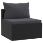 Set Divani da Giardino 9 pz con Cuscini in Polyrattan Nero