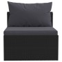 Set Divani da Giardino 9 pz con Cuscini in Polyrattan Nero