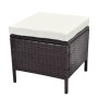 Set Divani da Giardino 4 pz con Cuscini in Polyrattan Marrone