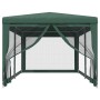 Tenda per Feste con 6 Pareti Laterali in Rete Verde 3x6 m HDPE