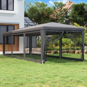 Tenda per Feste con 8 Pareti in Rete Antracite 3x9 m in HDPE