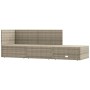 Set Divani da Giardino 3 pz con Cuscini in Polyrattan Grigio