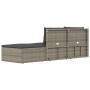 Set Divani da Giardino 3 pz con Cuscini in Polyrattan Grigio