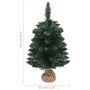 Albero di Natale Preilluminato con Palline Verde 60 cm