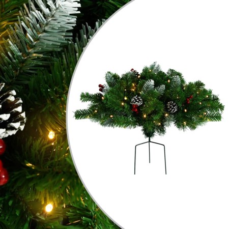 Albero di Natale Artificiale per Viali con LED Verde 40 cm PVC