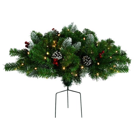 Albero di Natale Artificiale per Viali con LED Verde 40 cm PVC