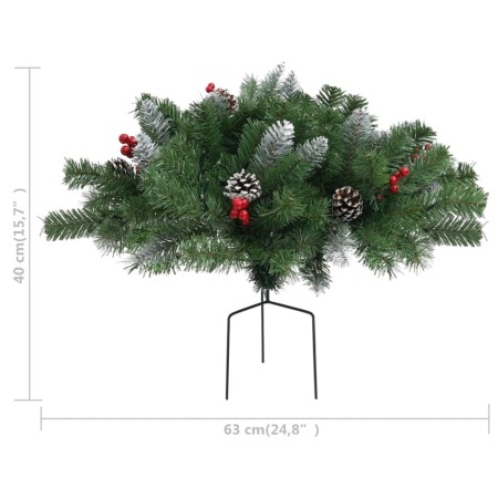 Albero di Natale Artificiale per Viali con LED Verde 40 cm PVC