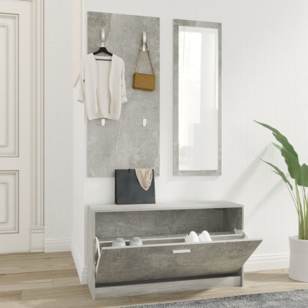 Set Scarpiere 3 in 1 Grigio cemento in Legno Multistrato