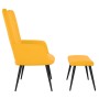 Poltrona Relax con Sgabello Giallo Senape in Velluto