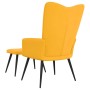 Poltrona Relax con Sgabello Giallo Senape in Velluto