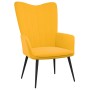 Poltrona Relax con Sgabello Giallo Senape in Velluto