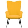 Poltrona Relax con Sgabello Giallo Senape in Velluto