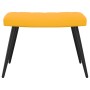 Poltrona Relax con Sgabello Giallo Senape in Velluto