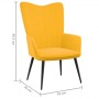 Poltrona Relax con Sgabello Giallo Senape in Velluto
