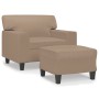 Poltrona con Poggiapiedi Cappuccino 60 cm in Similpelle