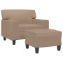 Poltrona con Poggiapiedi Cappuccino 60 cm in Similpelle