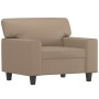 Poltrona con Poggiapiedi Cappuccino 60 cm in Similpelle