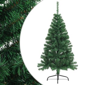 Albero di Natale Artificiale Metà con Supporto Verde 120 cm PVC