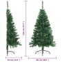 Albero di Natale Artificiale Metà con Supporto Verde 120 cm PVC