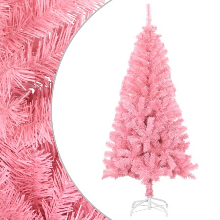 Albero di Natale Artificiale Sottile con Base Rosa 150 cm PVC