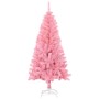 Albero di Natale Artificiale Sottile con Base Rosa 150 cm PVC