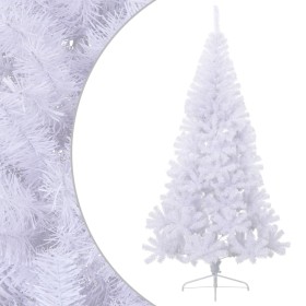 Albero di Natale Artificiale Metà con Supporto Bianco 210cm PVC