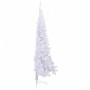 Albero di Natale Artificiale Metà con Supporto Bianco 210cm PVC