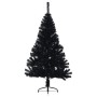 Albero di Natale Artificiale a Metà con Base Nero 120 cm PVC