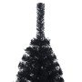 Albero di Natale Artificiale a Metà con Base Nero 120 cm PVC