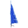 Albero di Natale Artificiale a Metà con Supporto Blu 120 cm PVC