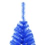 Albero di Natale Artificiale a Metà con Supporto Blu 120 cm PVC