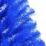 Albero di Natale Artificiale a Metà con Supporto Blu 120 cm PVC