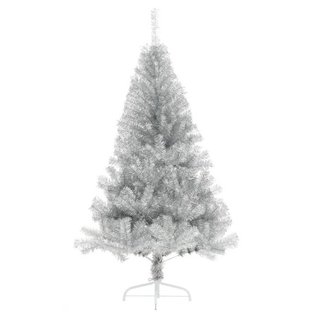 Albero di Natale a Metà con Supporto Argento 150 cm PET