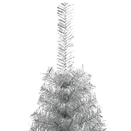 Albero di Natale a Metà con Supporto Argento 150 cm PET