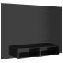 Mobile TV a Muro Nero Lucido 135x23,5x90 cm Legno Multistrato