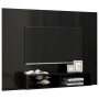 Mobile TV a Muro Nero Lucido 135x23,5x90 cm Legno Multistrato