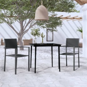 Set da Pranzo da Giardino 3 pz Nero