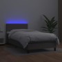 Giroletto Molle con Materasso e LED Grigio 90x200cm Similpelle