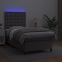 Giroletto Molle con Materasso e LED Grigio 90x200cm Similpelle